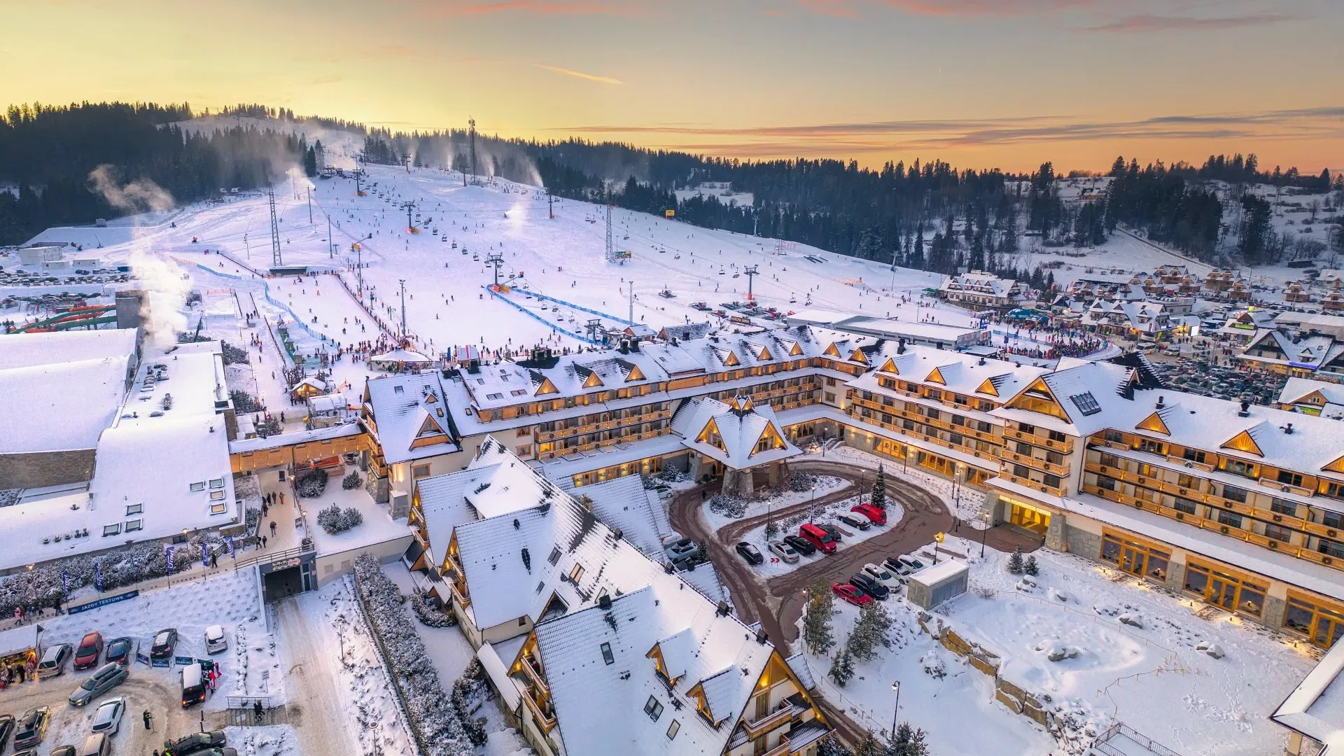 Ski slopes panorama at Hotel Bania